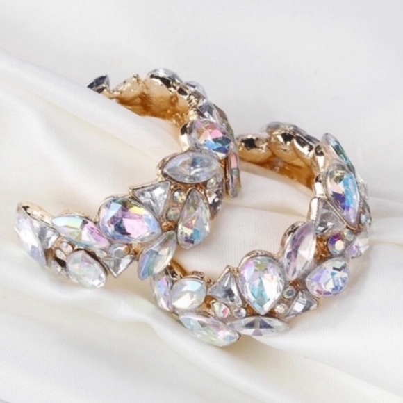 ZARA IRIDESCENT STATEMENT EARRINGS - SILVER main image 1